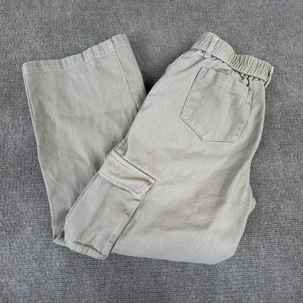 Shein‎ Cargo Pants Womens XS Beige Cotton Elastic Waist Utility Pockets Outdoor